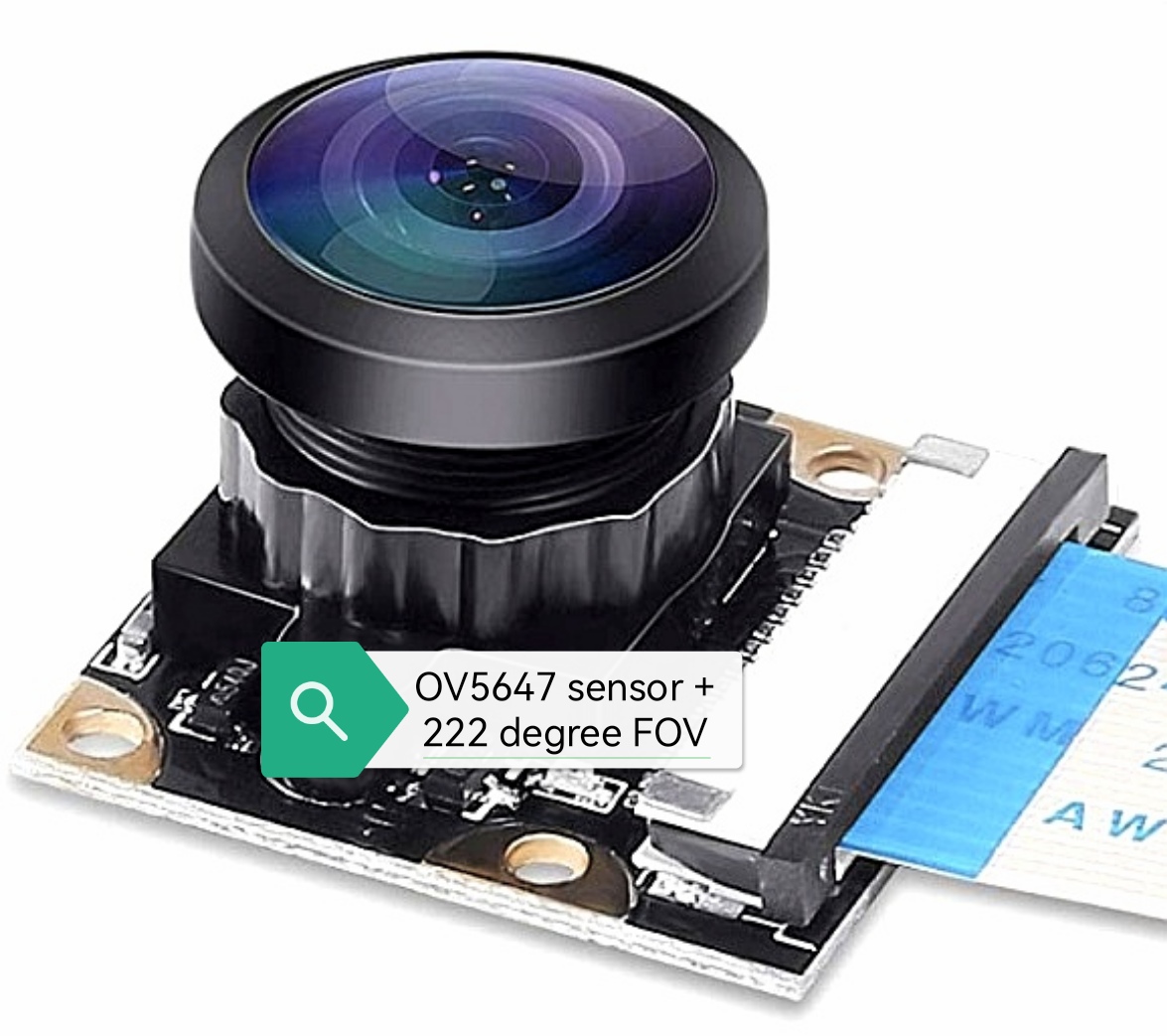 222 degree FoV Fisheye Wide Angle Infrared Camera Night Vision 5 Megapixel OV5647 Camera Module