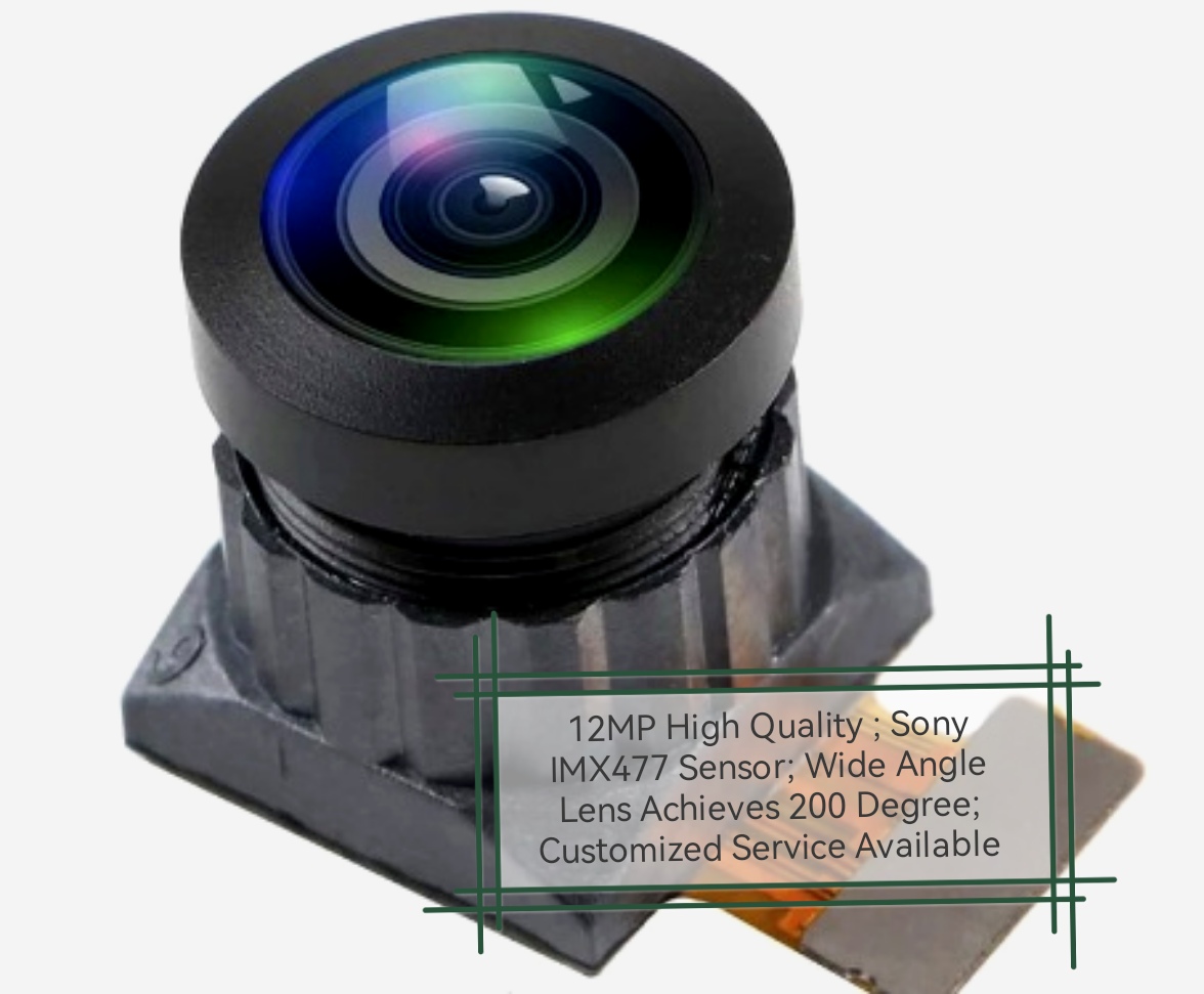 12MP Wide Angle Camera Module, SONY IMX477 Sensor with 200 Degrees FOV