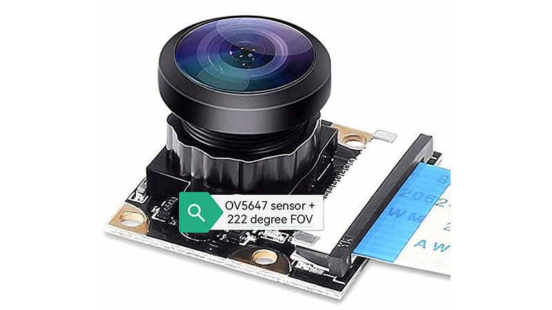 222 degree FoV Fisheye Wide Angle Infrared Camera Night Vision 5 Megapixel OV5647 Camera Module